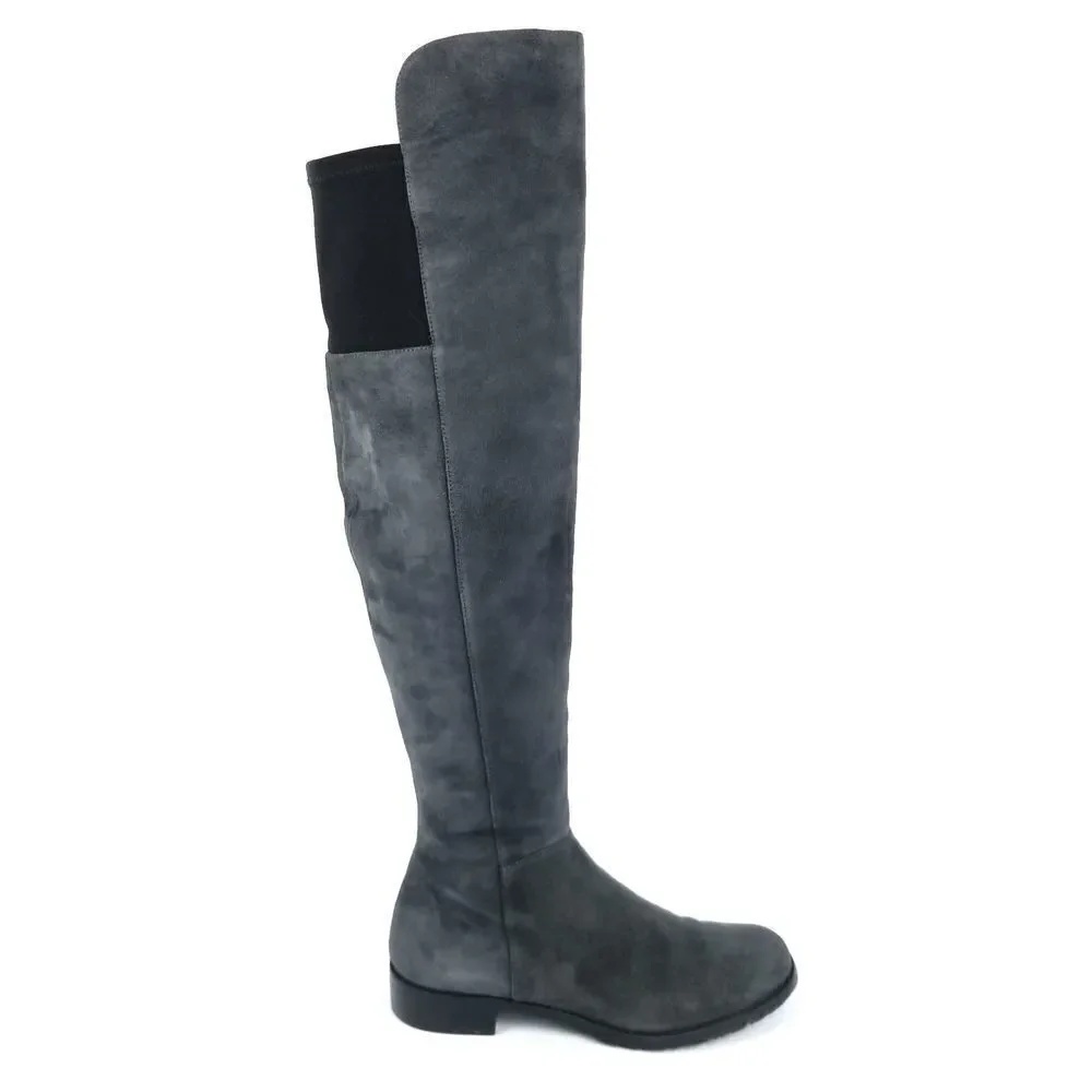 STUART‎ WEITZMAN Slate Gray Suede Leather Tall OTK Over The Knee Boots 6.5